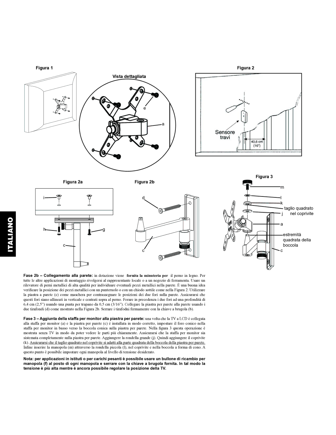 Sanus Systems VM2 manual Figura Vista dettagliata 