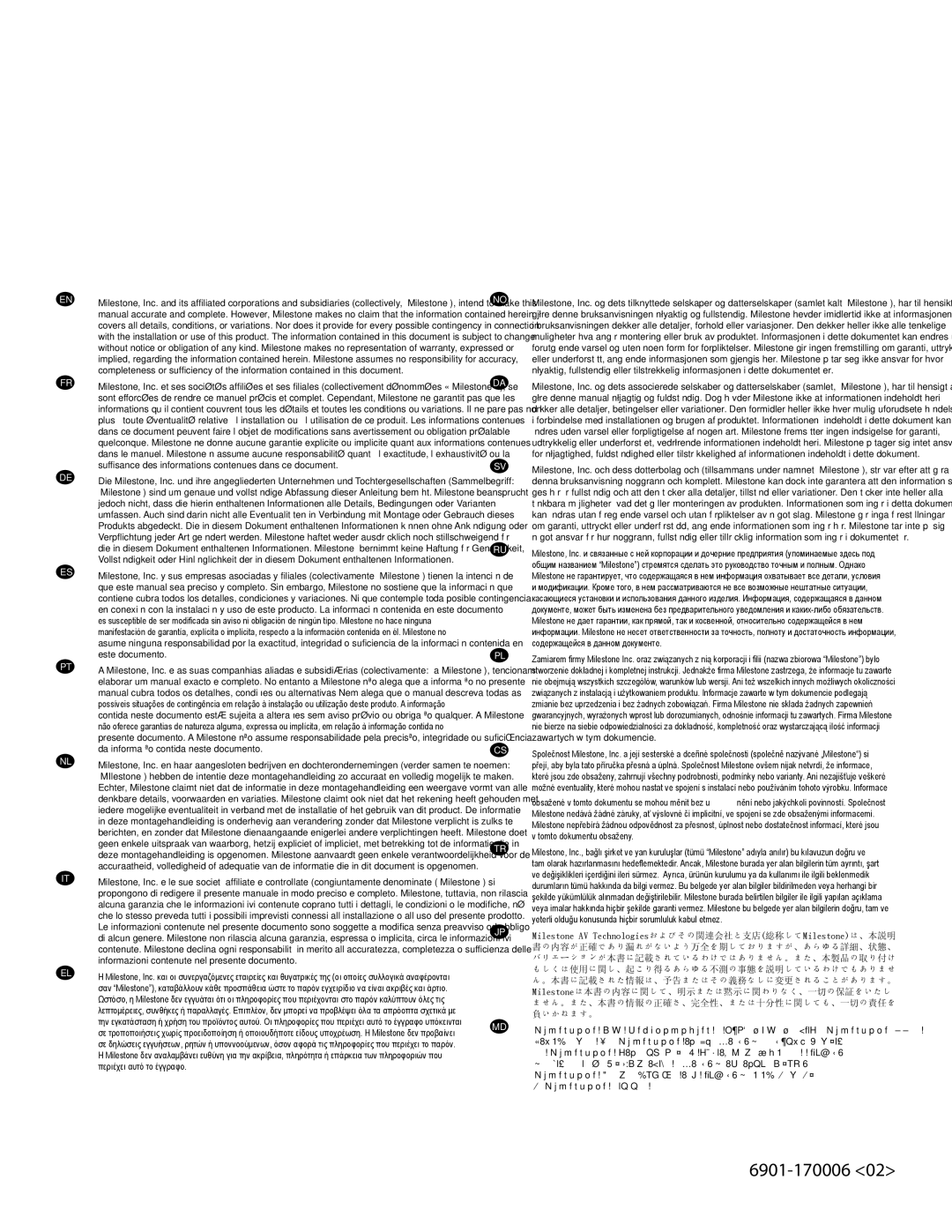 Sanus Systems VM400 important safety instructions Milestone AV Technologiesおよびその関連会社と支店総称してMilestoneは、本説明 