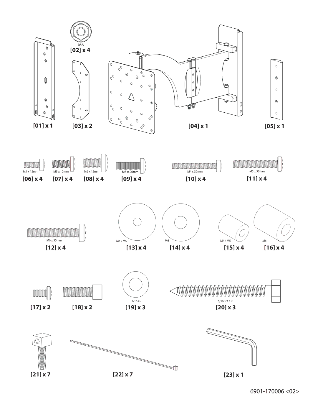 Sanus Systems VM400 important safety instructions 02 x 01 x 