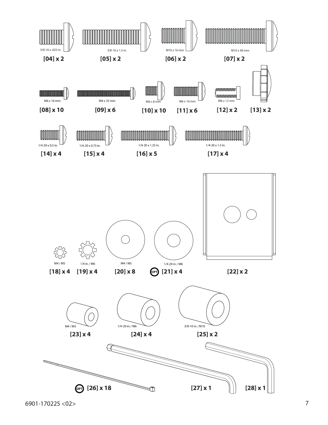 Sanus Systems VMA201 important safety instructions 04 x 05 x 06 x 