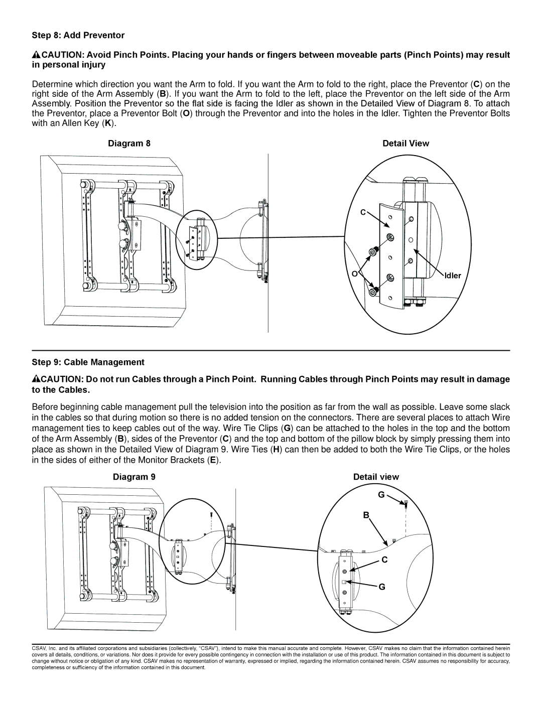 Sanus Systems VMAA26 manual Add Preventor, Cable Management 