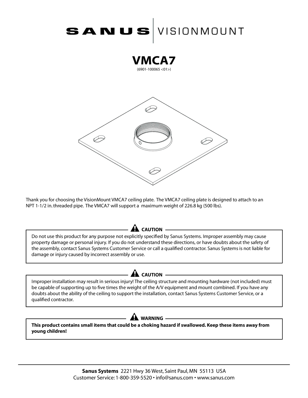 Sanus Systems VMCA7 manual 