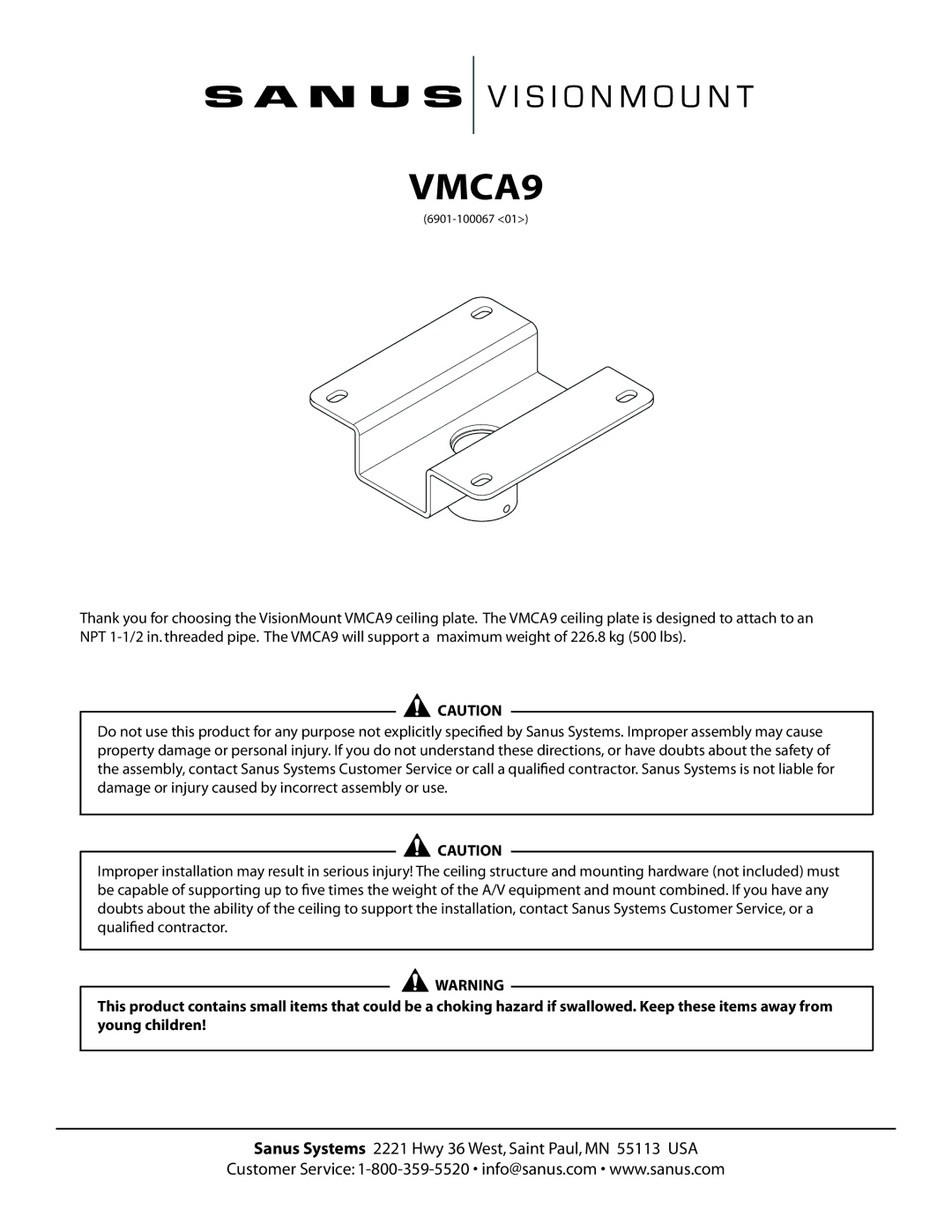 Sanus Systems VMCA9 manual 