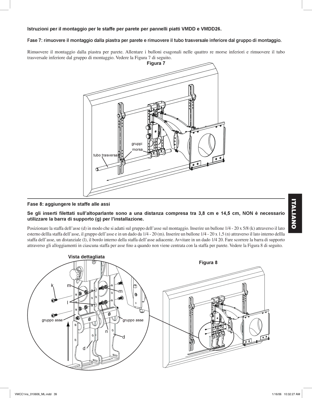 Sanus Systems VMCC1 manual Gruppo asse 