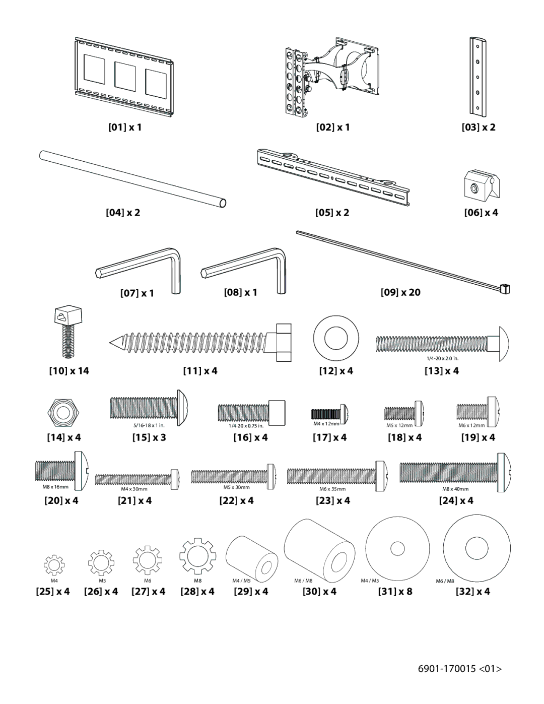 Sanus Systems VMDD26 important safety instructions 10 x 14 x 