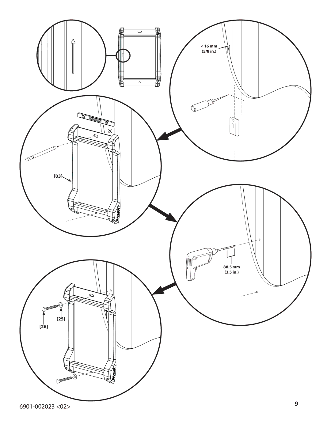 Sanus Systems VMF220-B1 important safety instructions Mm 5/8 88.5 mm 