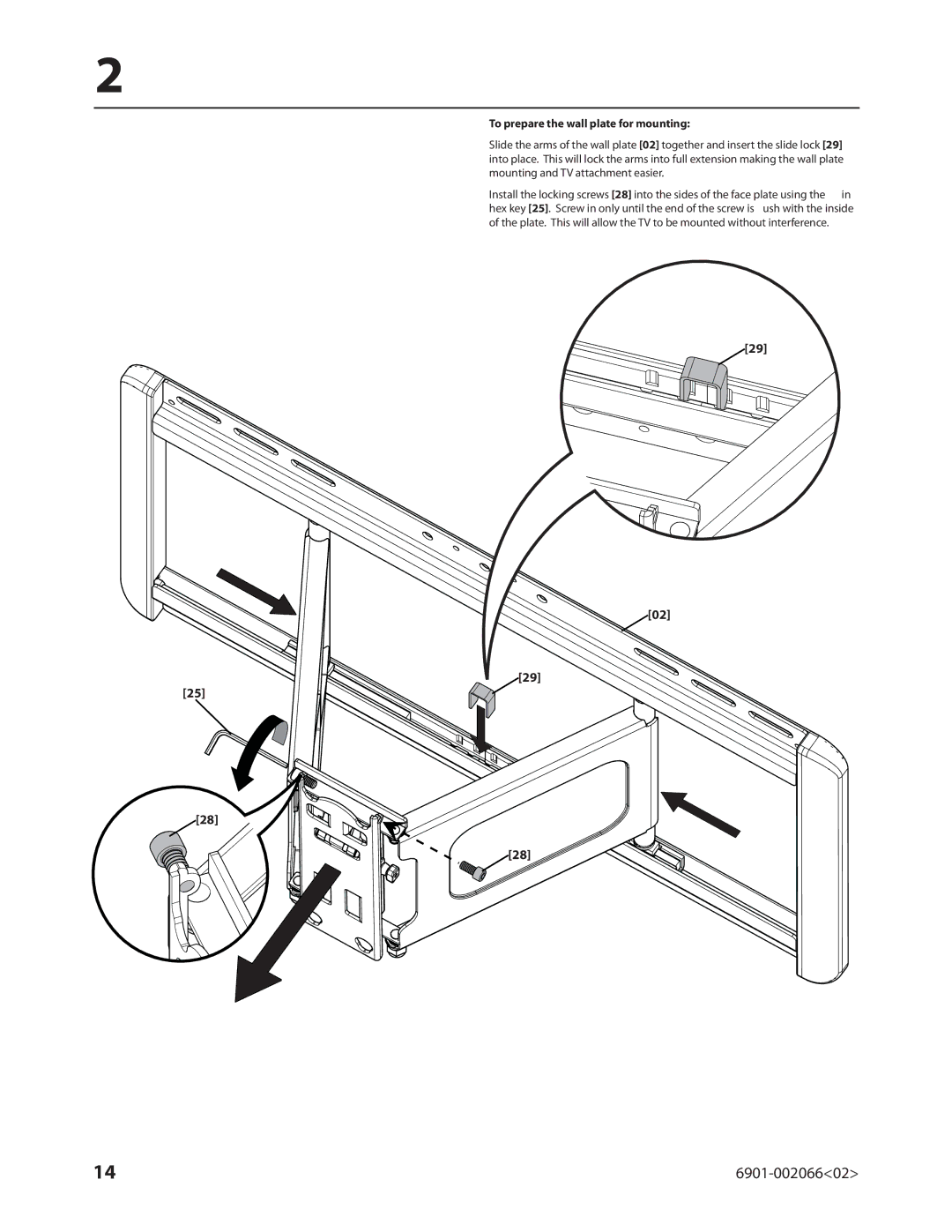 Sanus Systems VMF308 manual To prepare the wall plate for mounting 