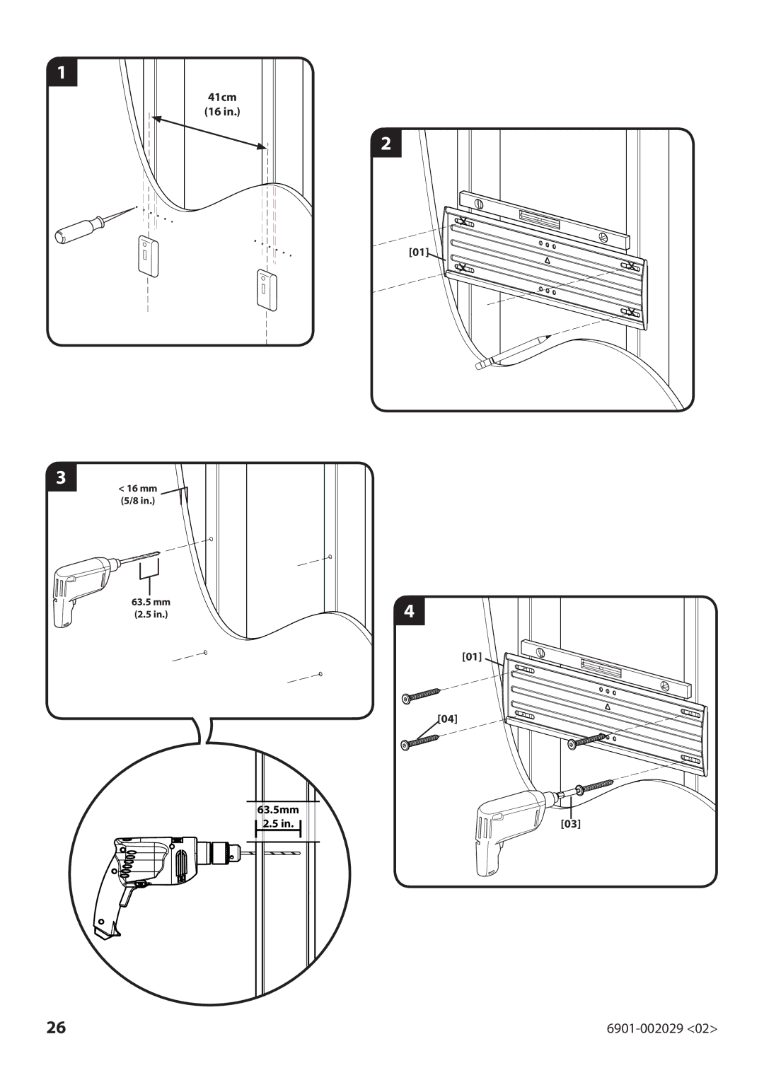 Sanus Systems VML10 manual Mm 5/8 63.5 mm 