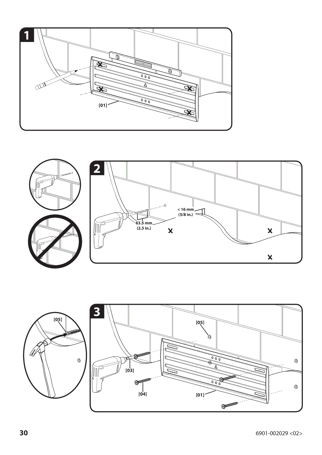 Sanus Systems VML10 manual 16 mm 63.5 mm 