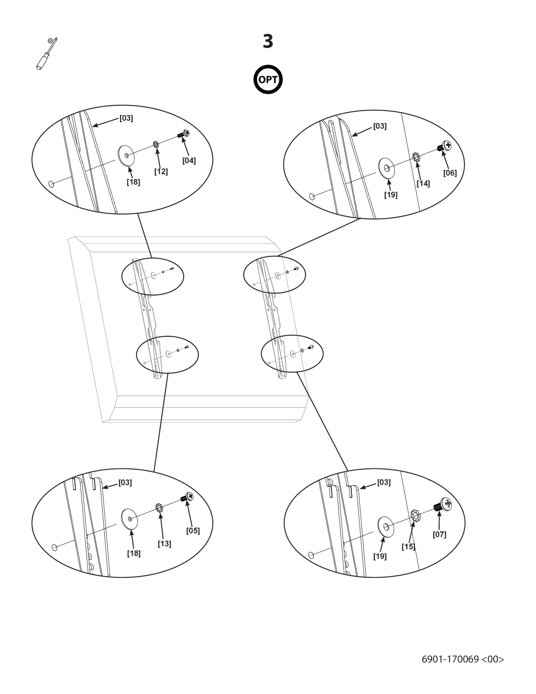 Sanus Systems VMPL250 manual Opt 