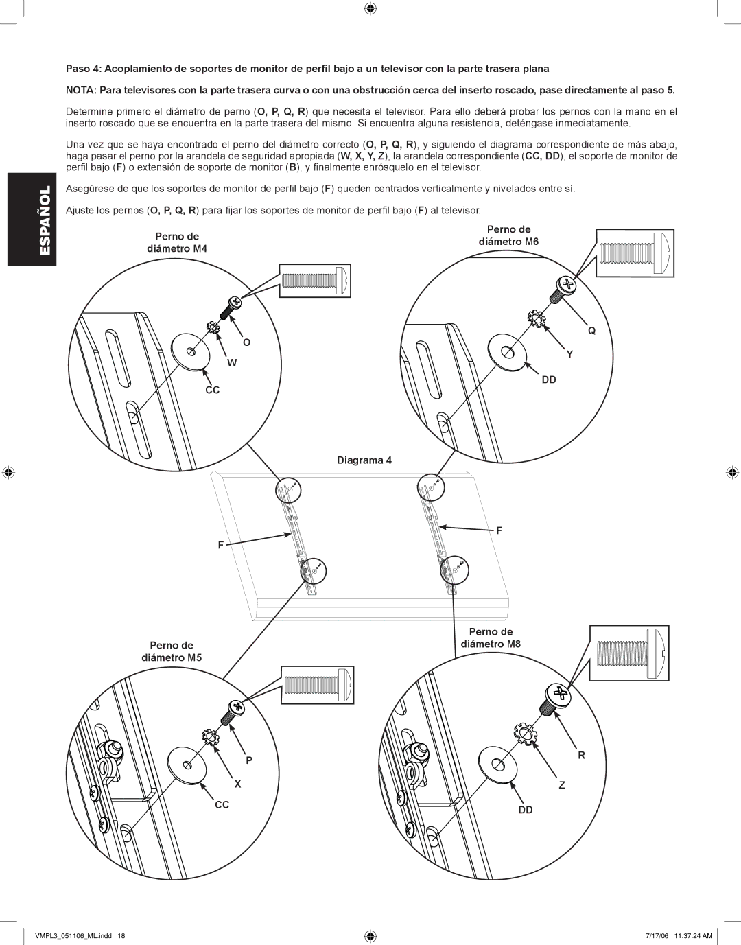 Sanus Systems VMPL3 manual Español 