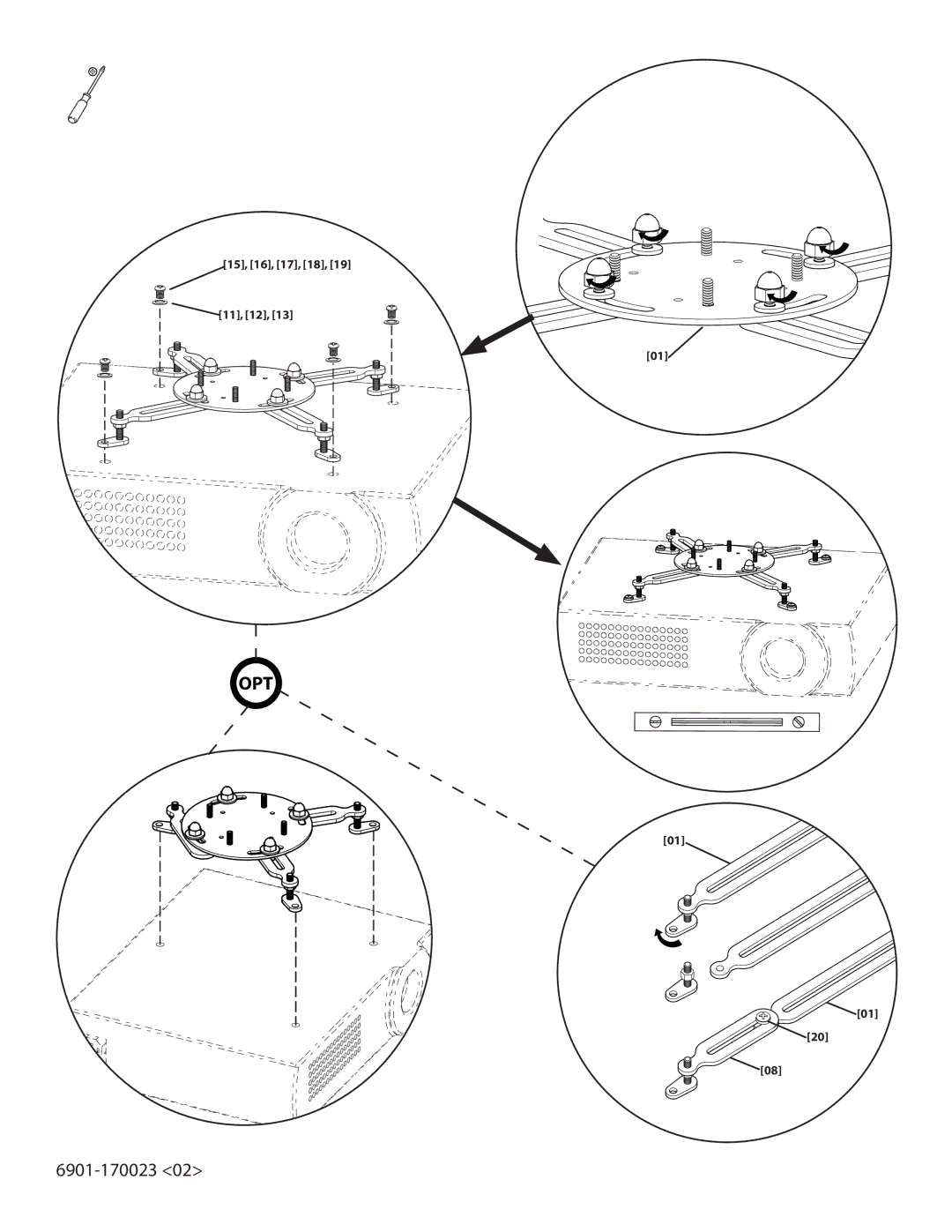 Sanus Systems VMPR1 manual Opt, 15, 16, 17, 18 11, 12 