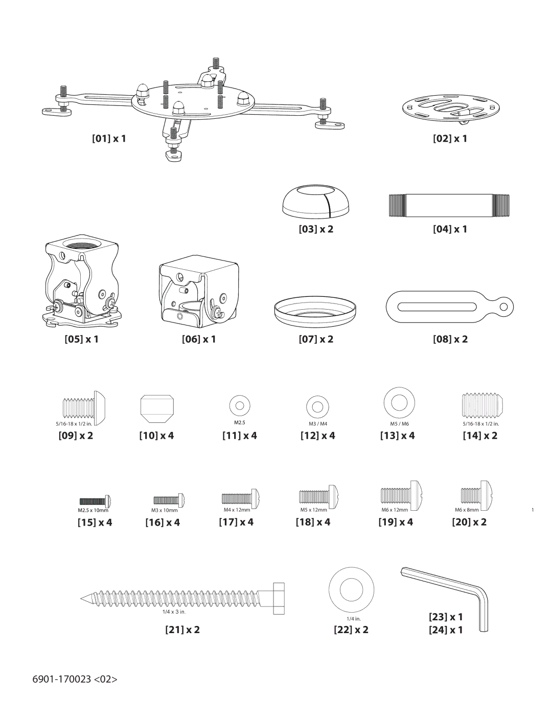 Sanus Systems VMPR1 manual 01 x 05 x 