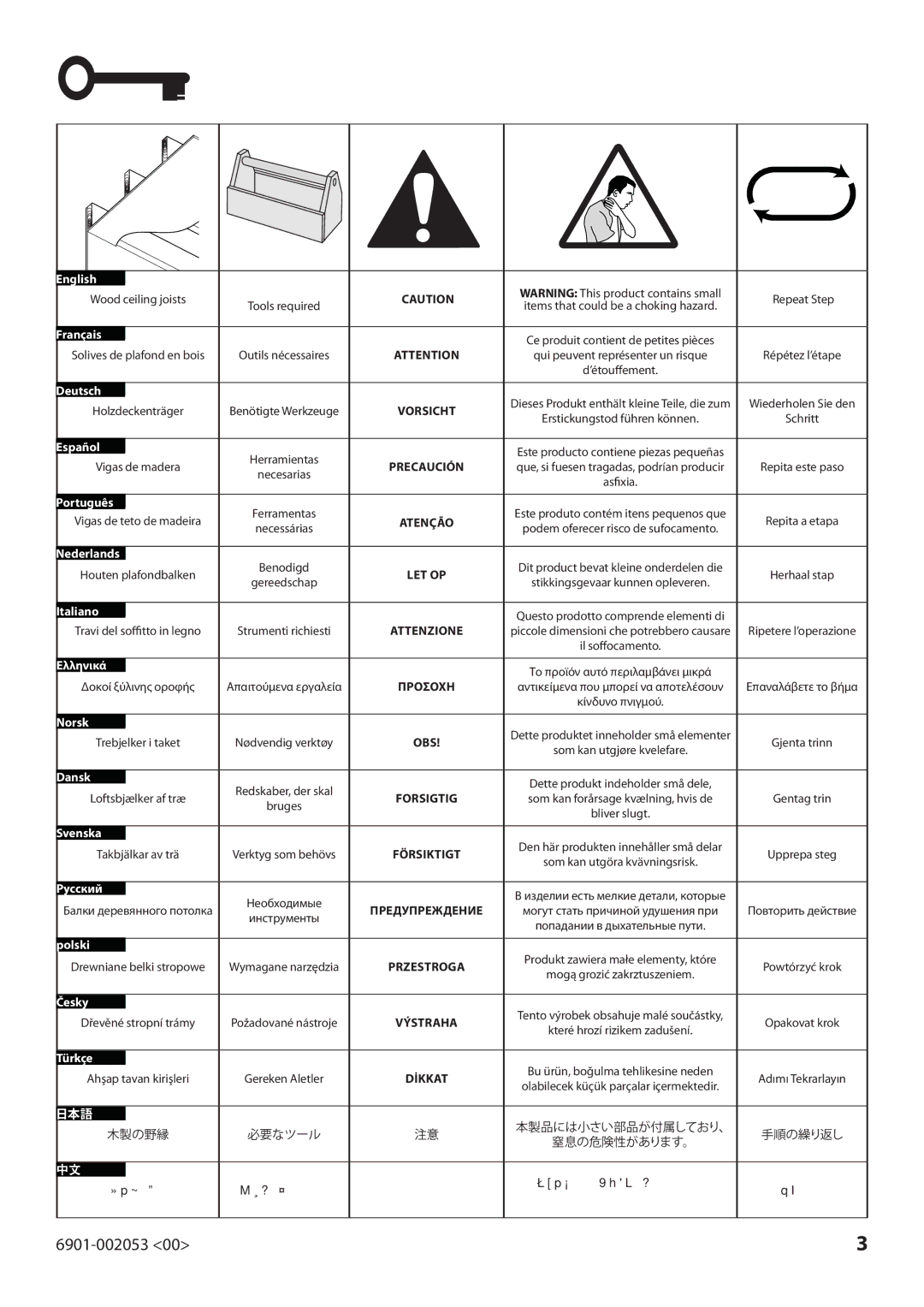 Sanus Systems VP1 manual Vorsicht, Precaución, Attenzione, Obs, Výstraha, Dİkkat 