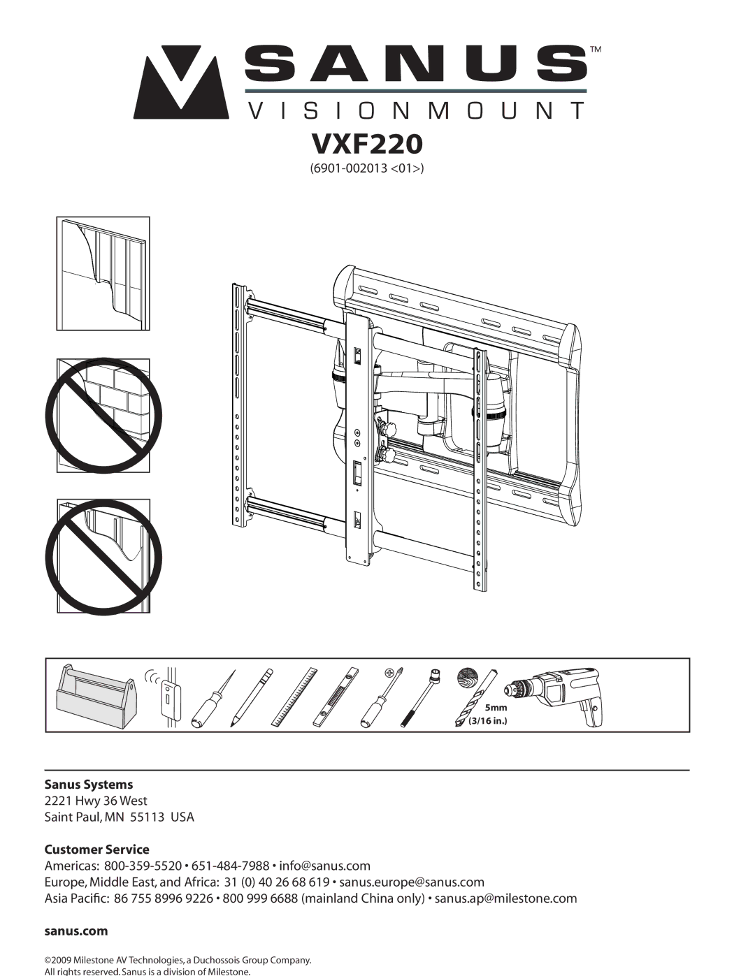 Sanus Systems VXF220 manual 