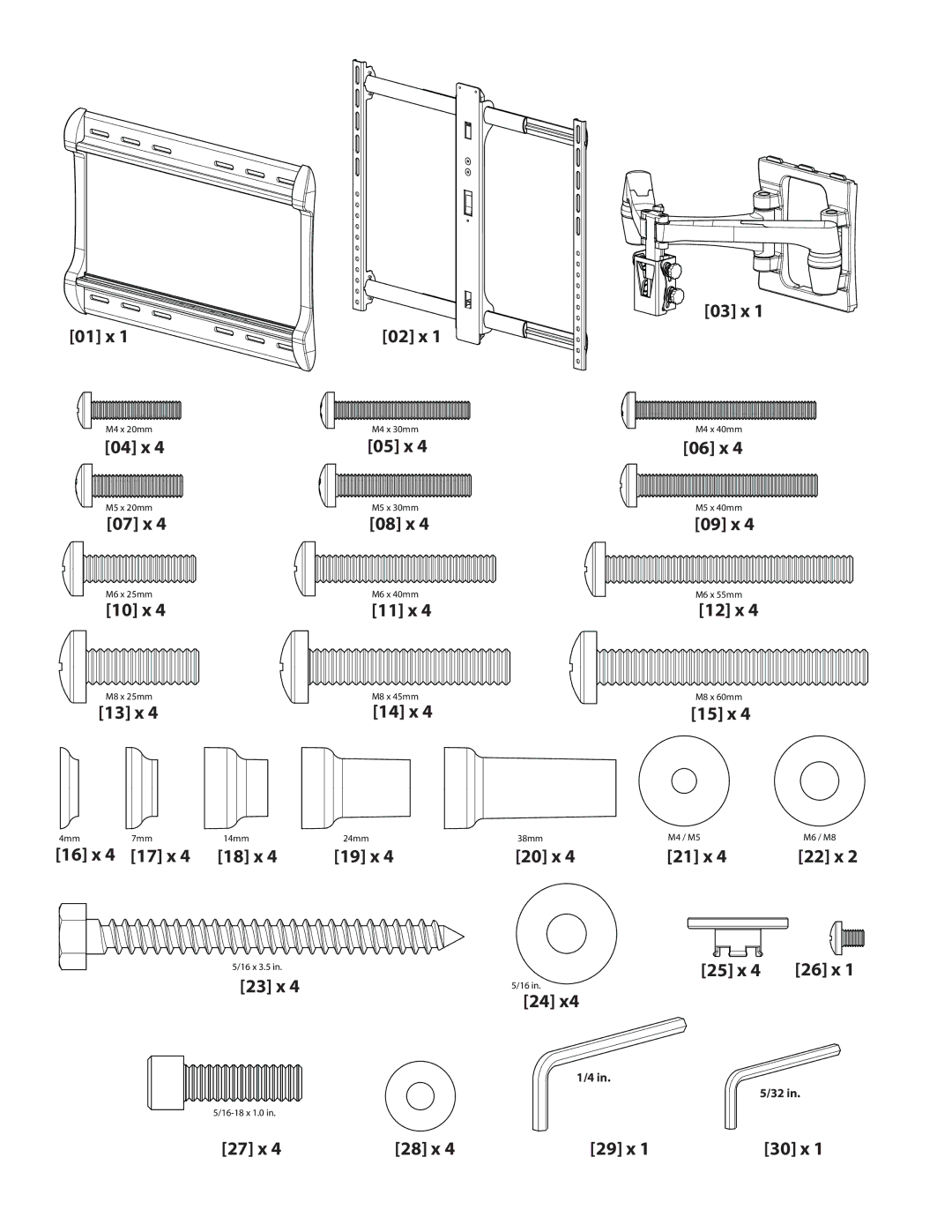 Sanus Systems VXF220 manual 01 x 