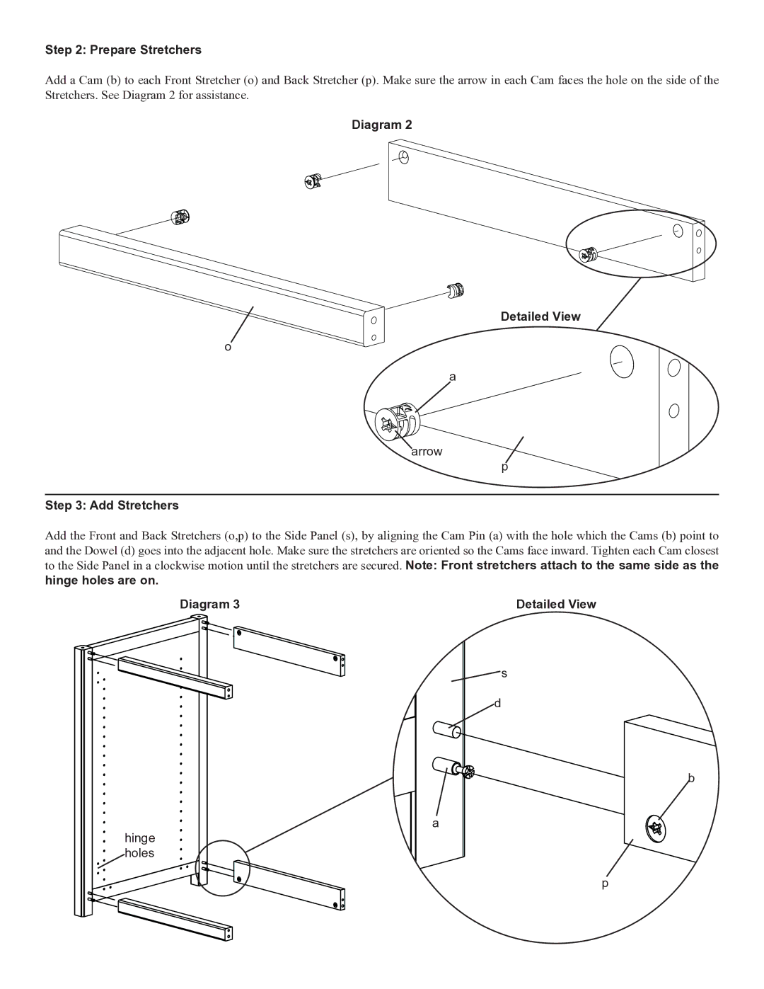 Sanus Systems WFA37 manual Prepare Stretchers, Diagram Detailed View, Add Stretchers 