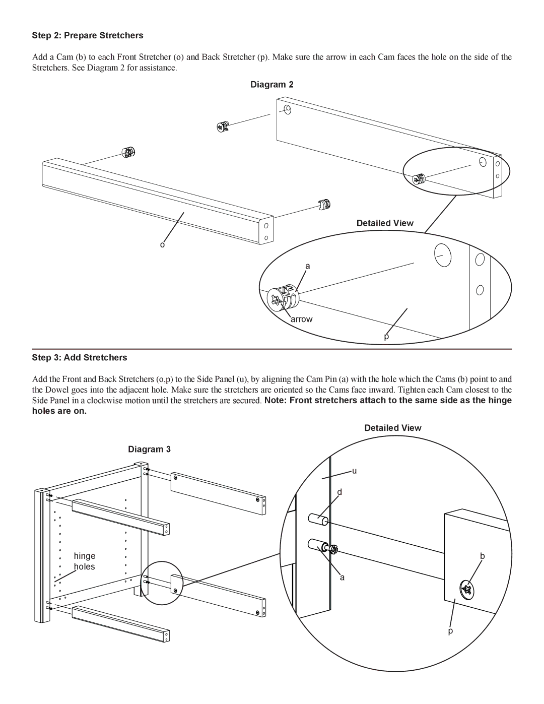 Sanus Systems WFV44 manual Prepare Stretchers, Diagram Detailed View, Add Stretchers 