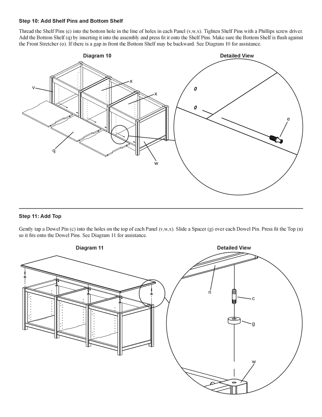 Sanus Systems WFV66 manual Add Shelf Pins and Bottom Shelf, Add Top 