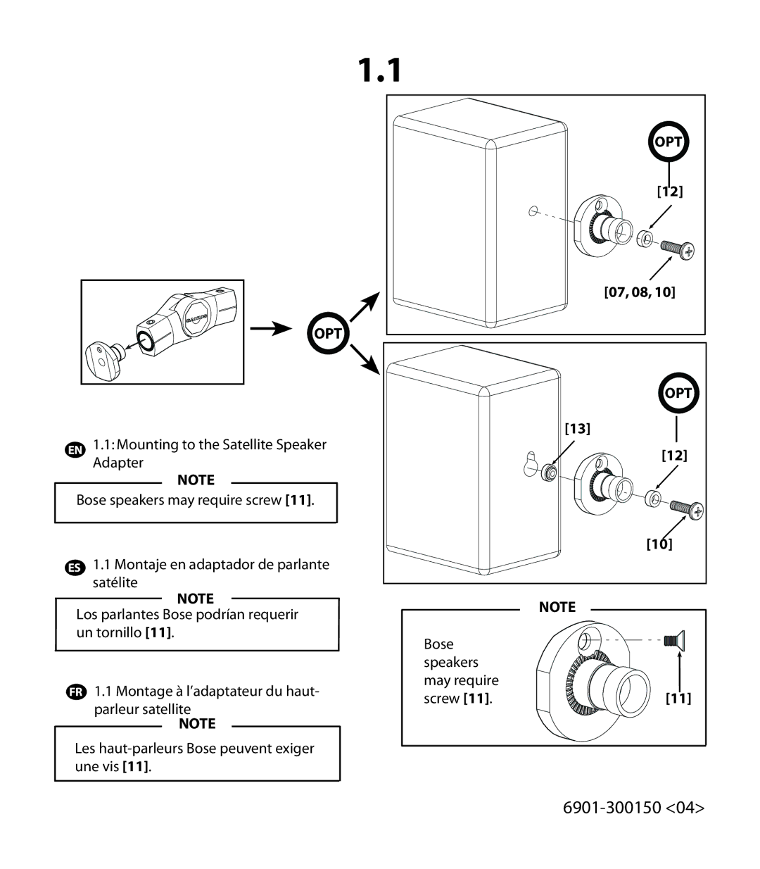 Sanus Systems WMS5, WMS3 manual Opt 