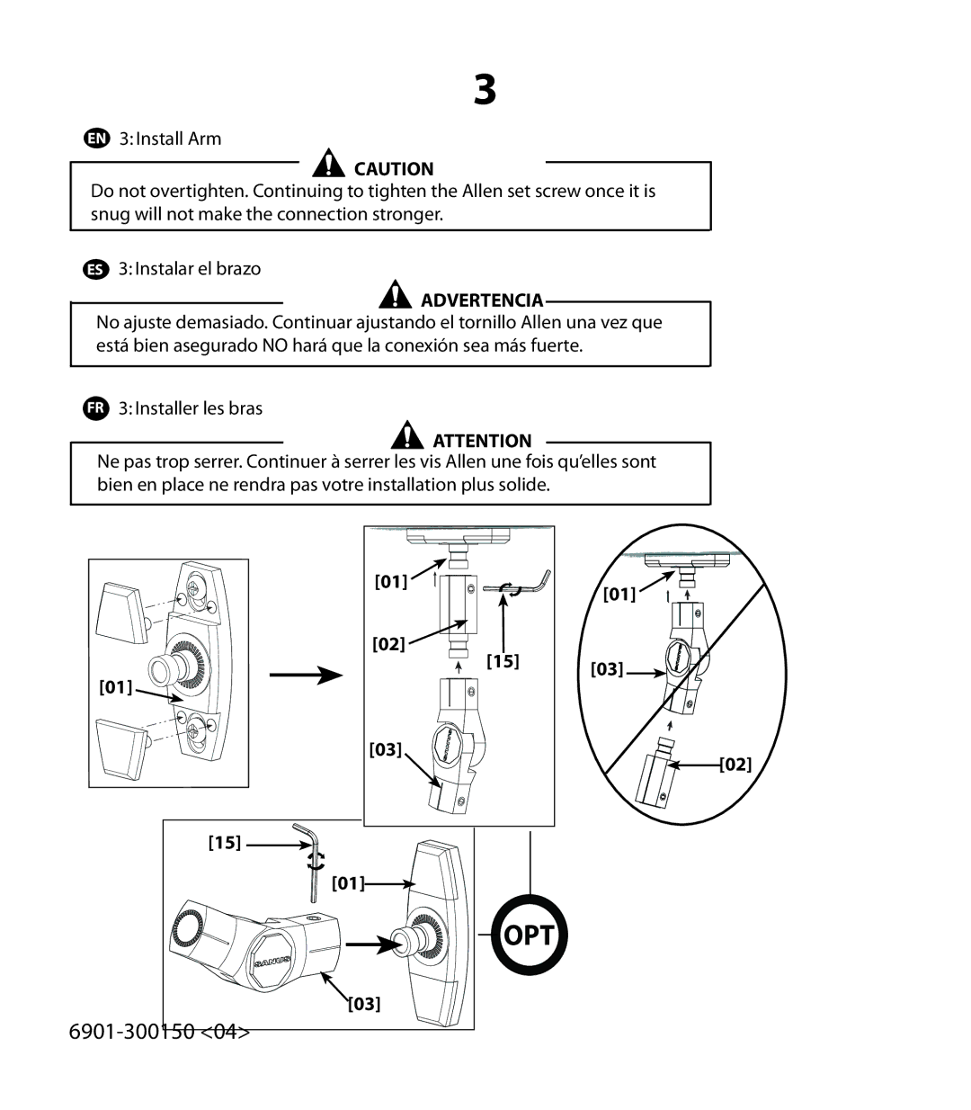 Sanus Systems WMS3, WMS5 manual Opt 