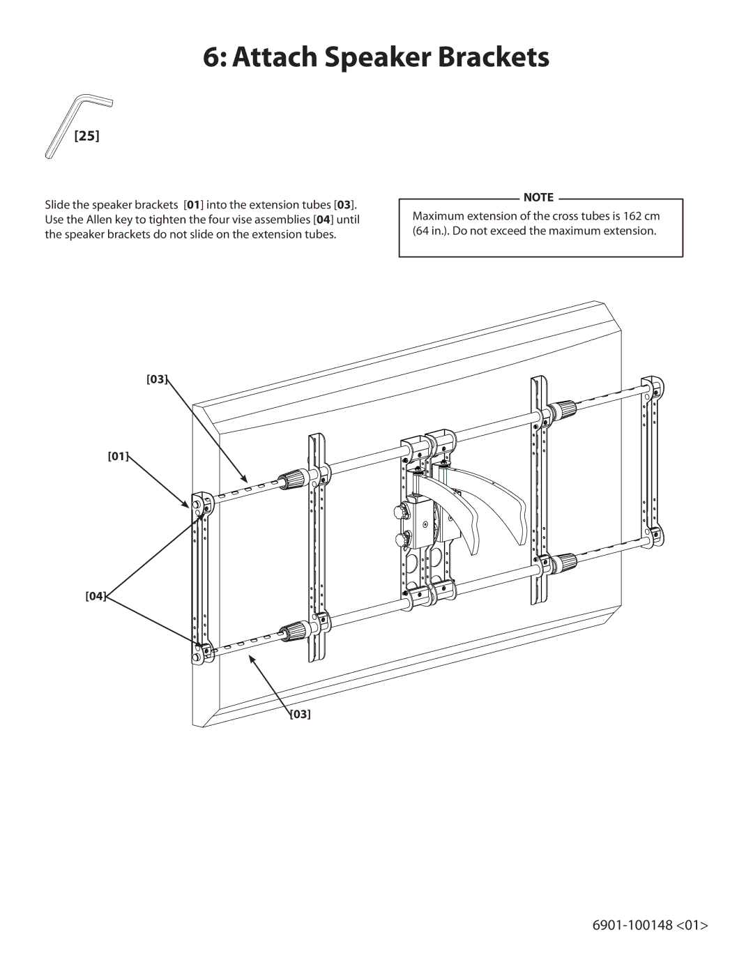 Sanus Systems XAS1A manual Attach Speaker Brackets 