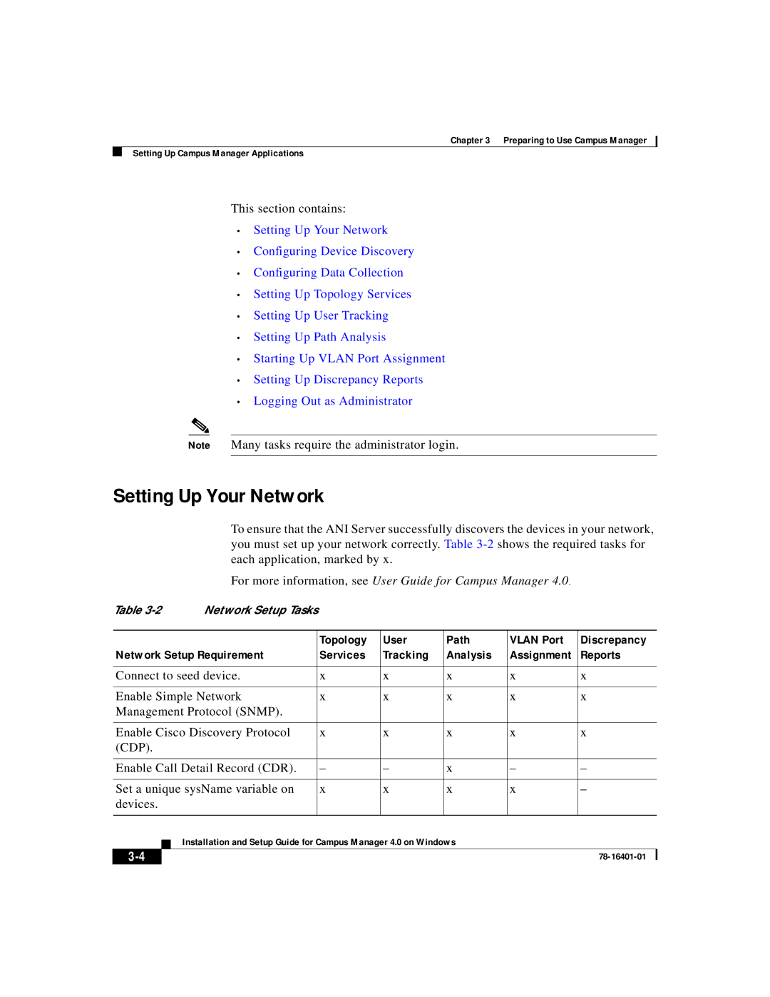 Sanyei America 78-16401-01 setup guide Setting Up Your Network, Reports 