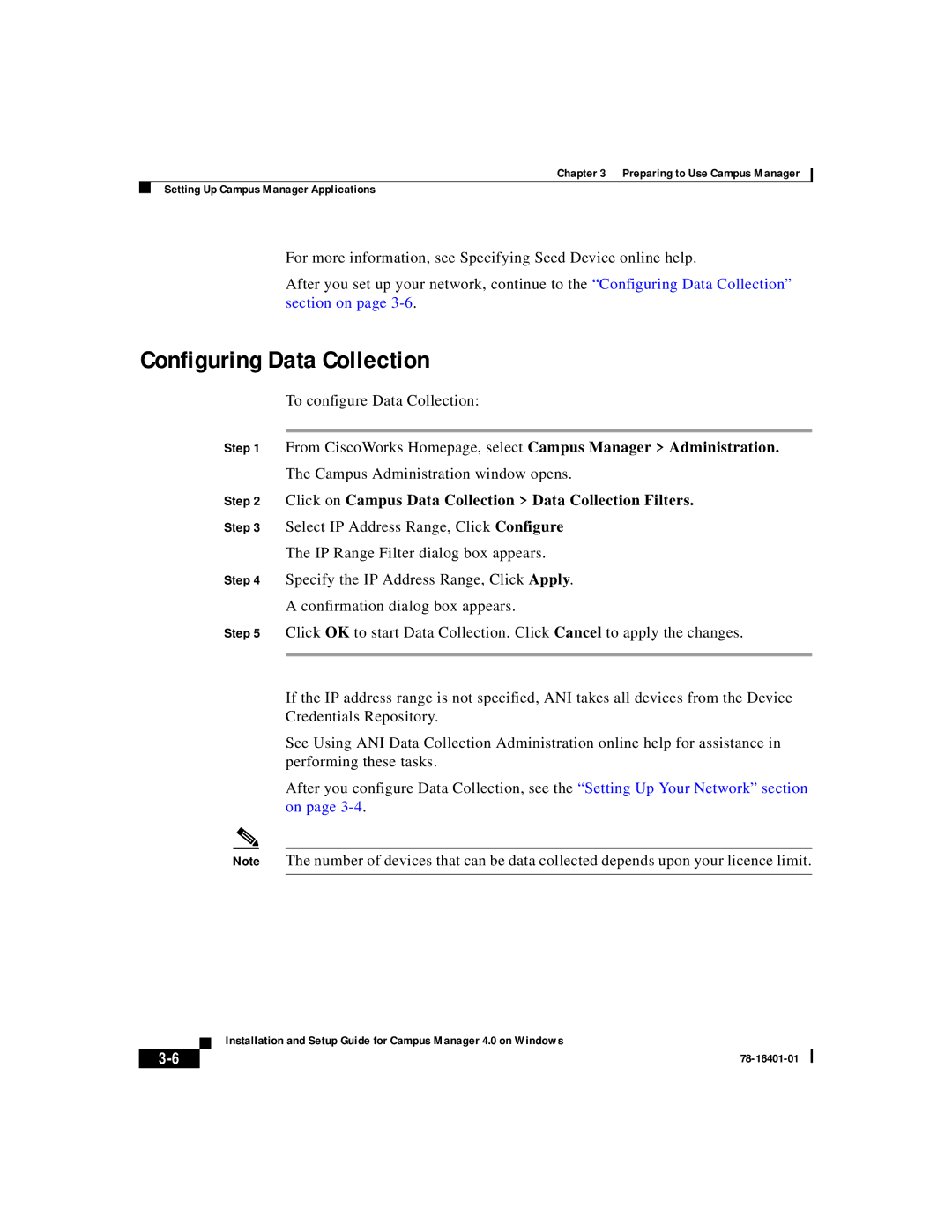 Sanyei America 78-16401-01 setup guide Configuring Data Collection, Click on Campus Data Collection Data Collection Filters 