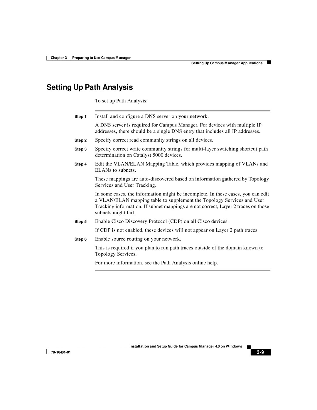 Sanyei America 78-16401-01 setup guide Setting Up Path Analysis 