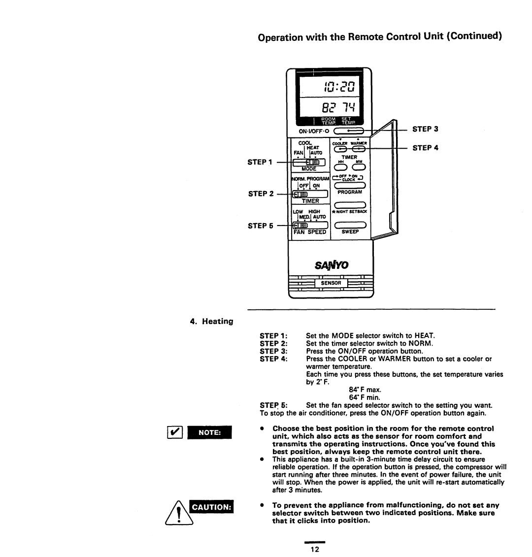 Sanyo 12KHS32 manual 