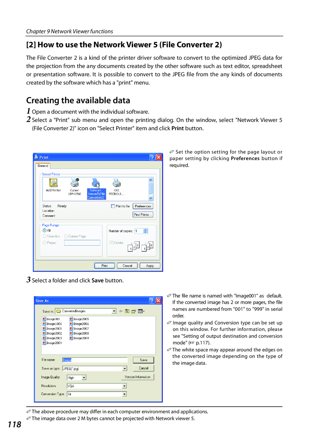 Sanyo 1AV4U19B25500 owner manual How to use the Network Viewer 5 File Converter, Select a folder and click Save button 