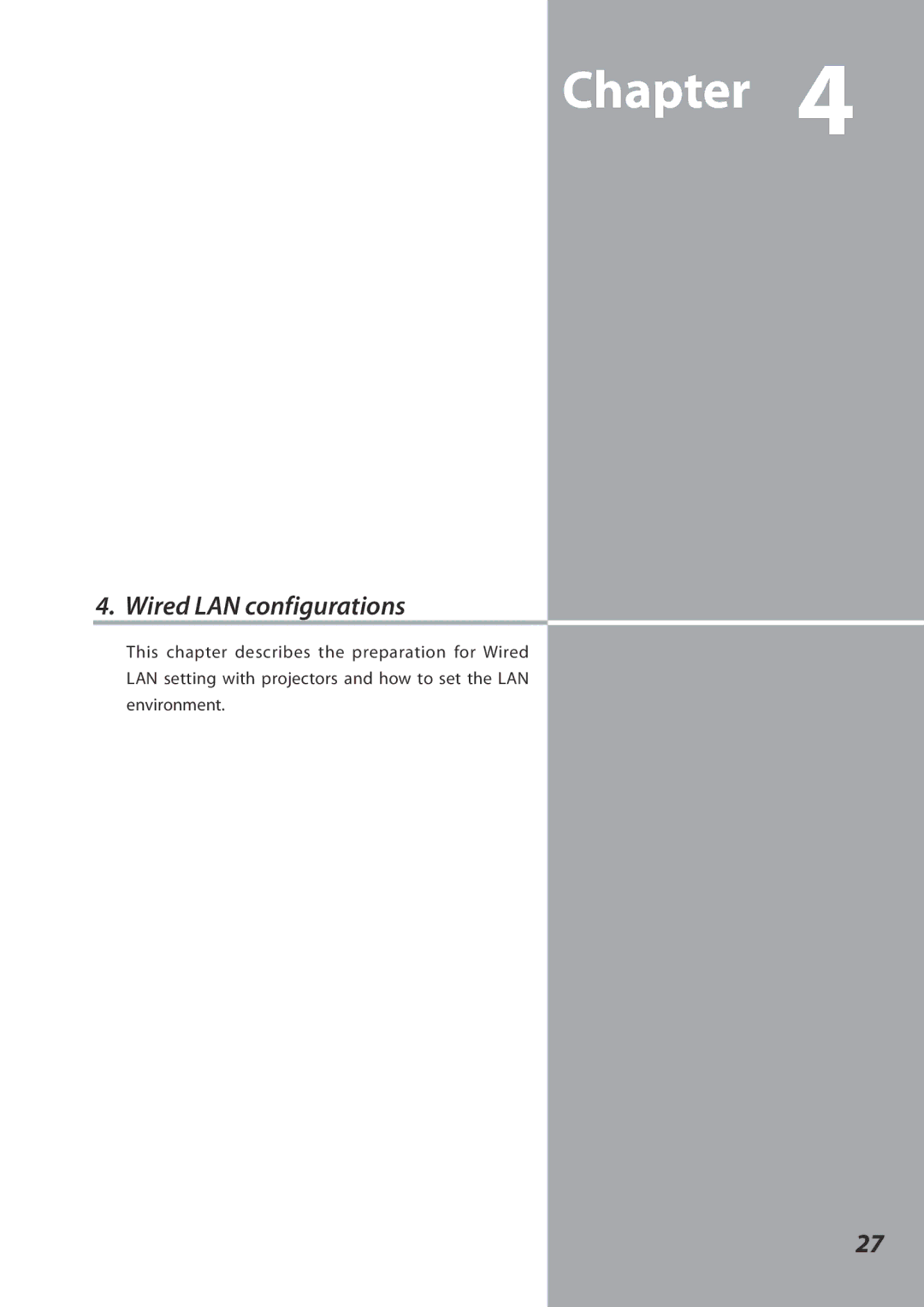 Sanyo 1AV4U19B25500 owner manual Wired LAN configurations 