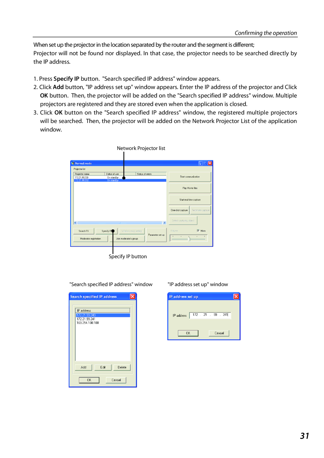 Sanyo 1AV4U19B25500 owner manual Confirming the operation 