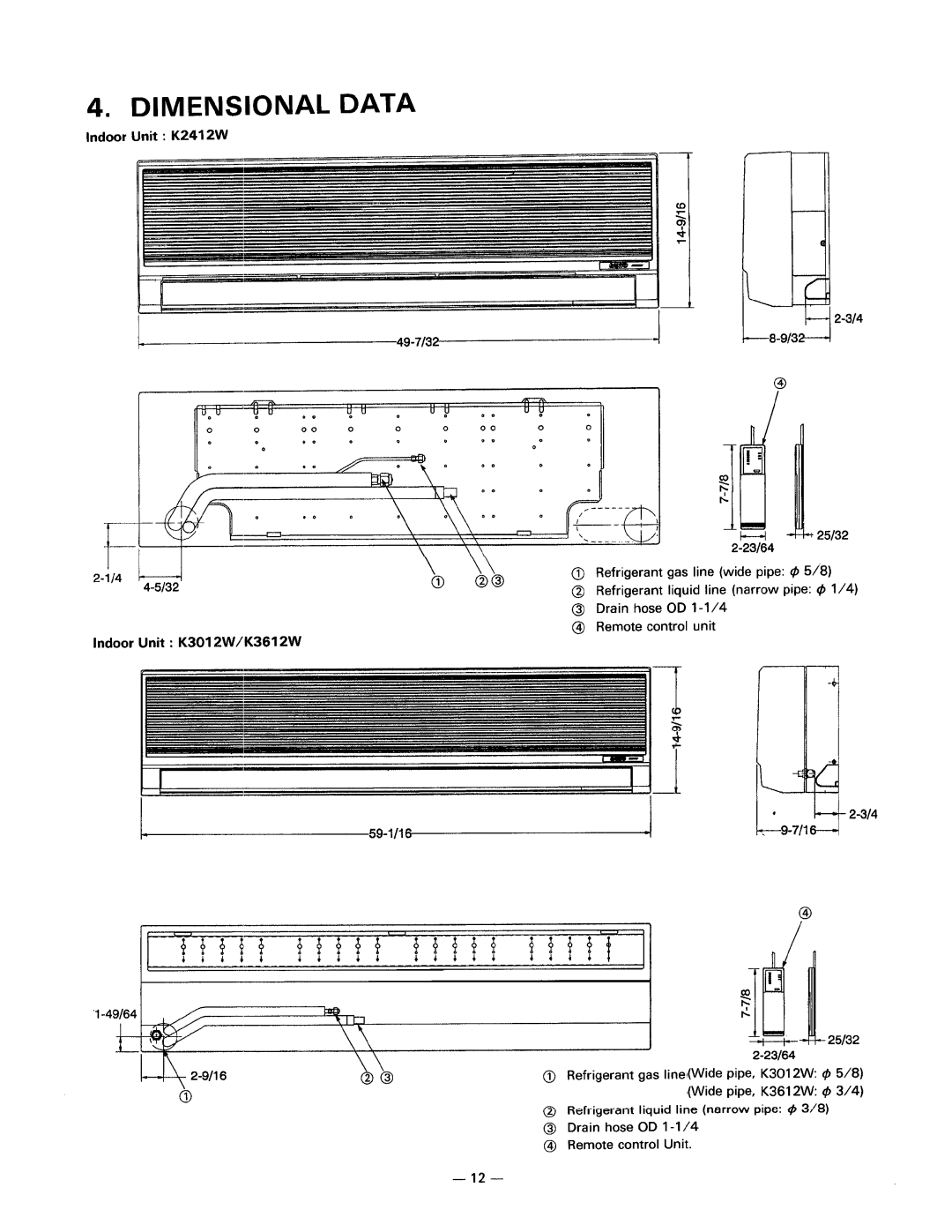 Sanyo 36K12W, 24K12W, 30K12W manual 