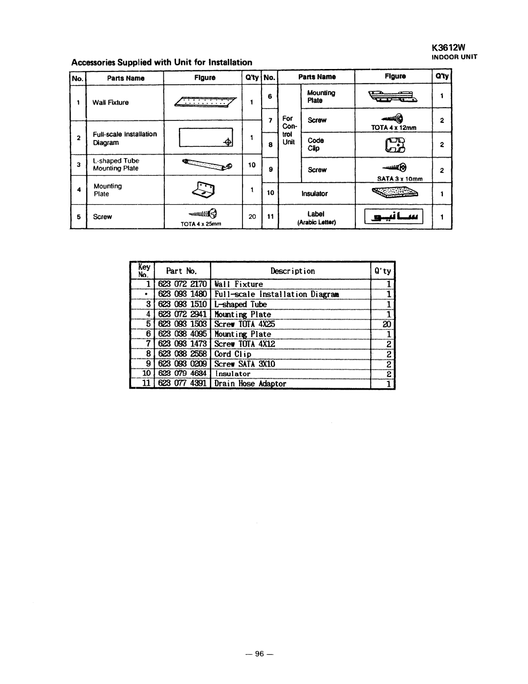 Sanyo 36K12W, 24K12W, 30K12W manual 