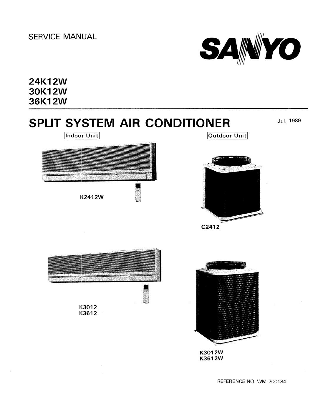 Sanyo 24K12W, 36K12W, 30K12W manual 