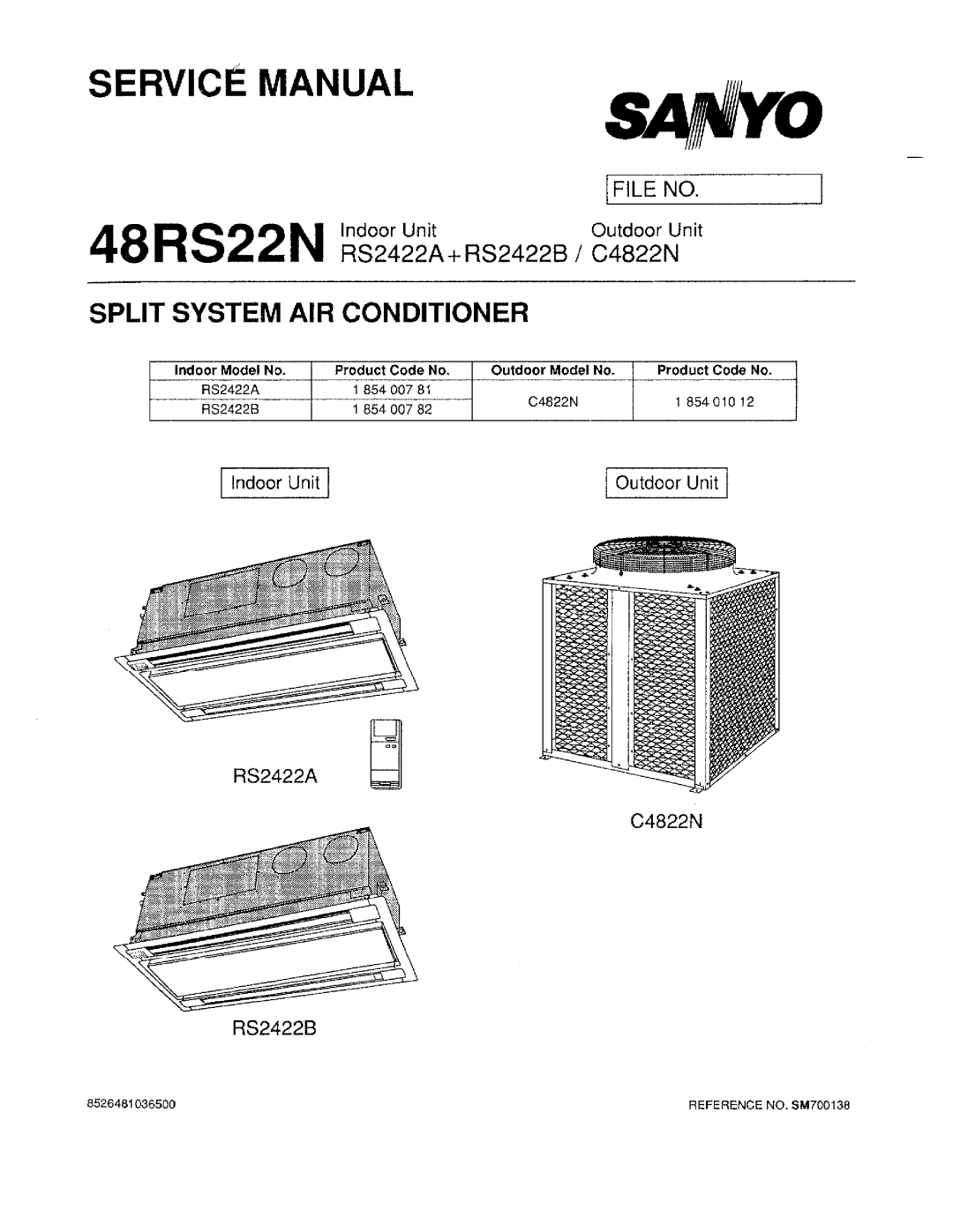 Sanyo 48RS22N manual 