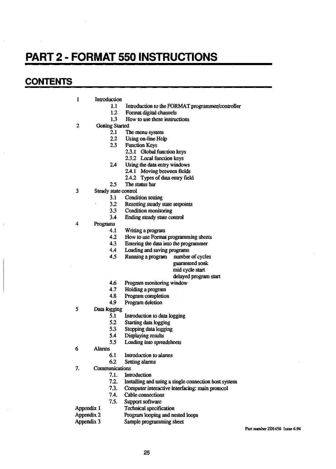 Sanyo instruction manual Part 2 Format 550 Instructions, Contents 