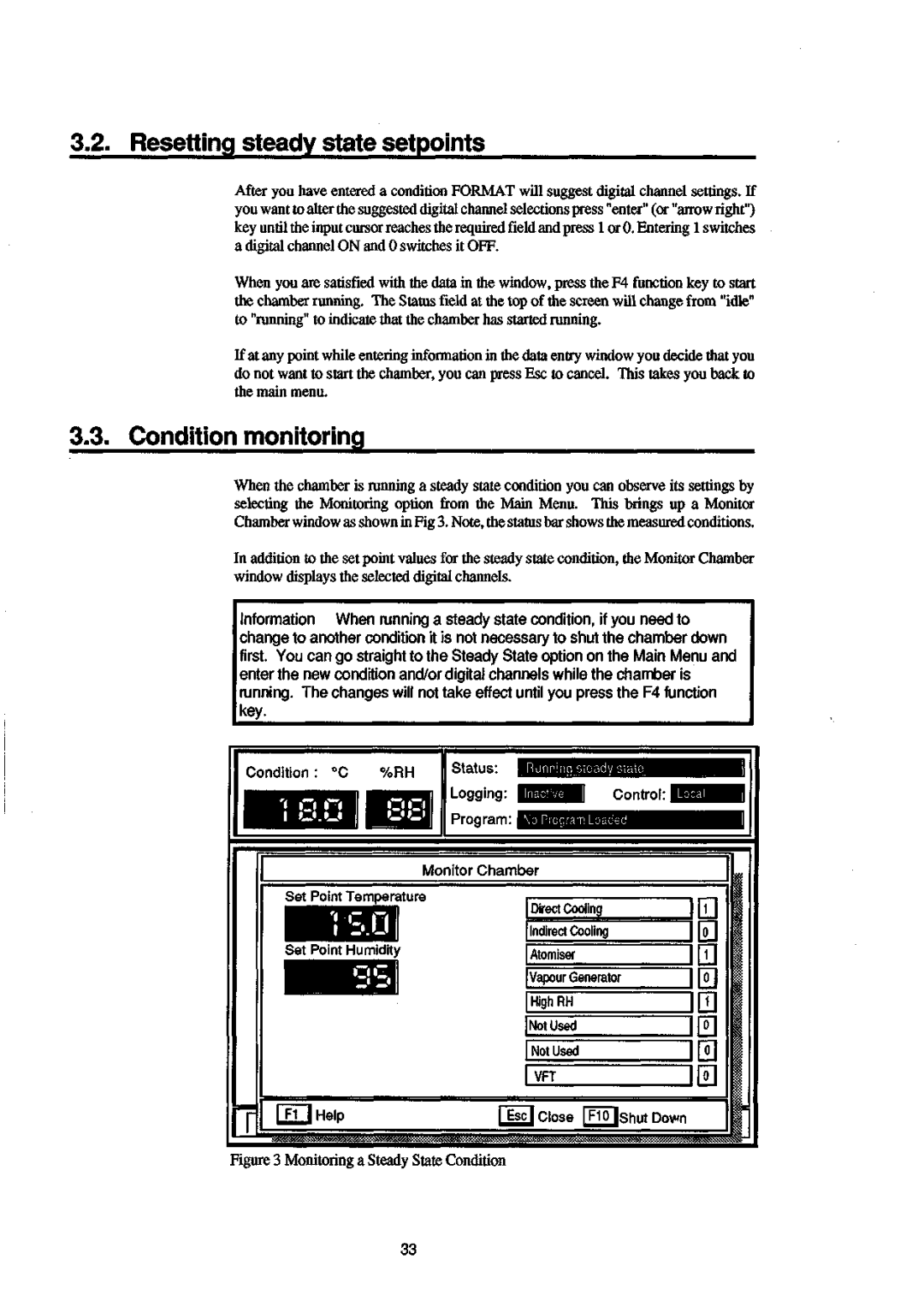 Sanyo 550 instruction manual Resetting steady state setpoints, Condition monitoring 