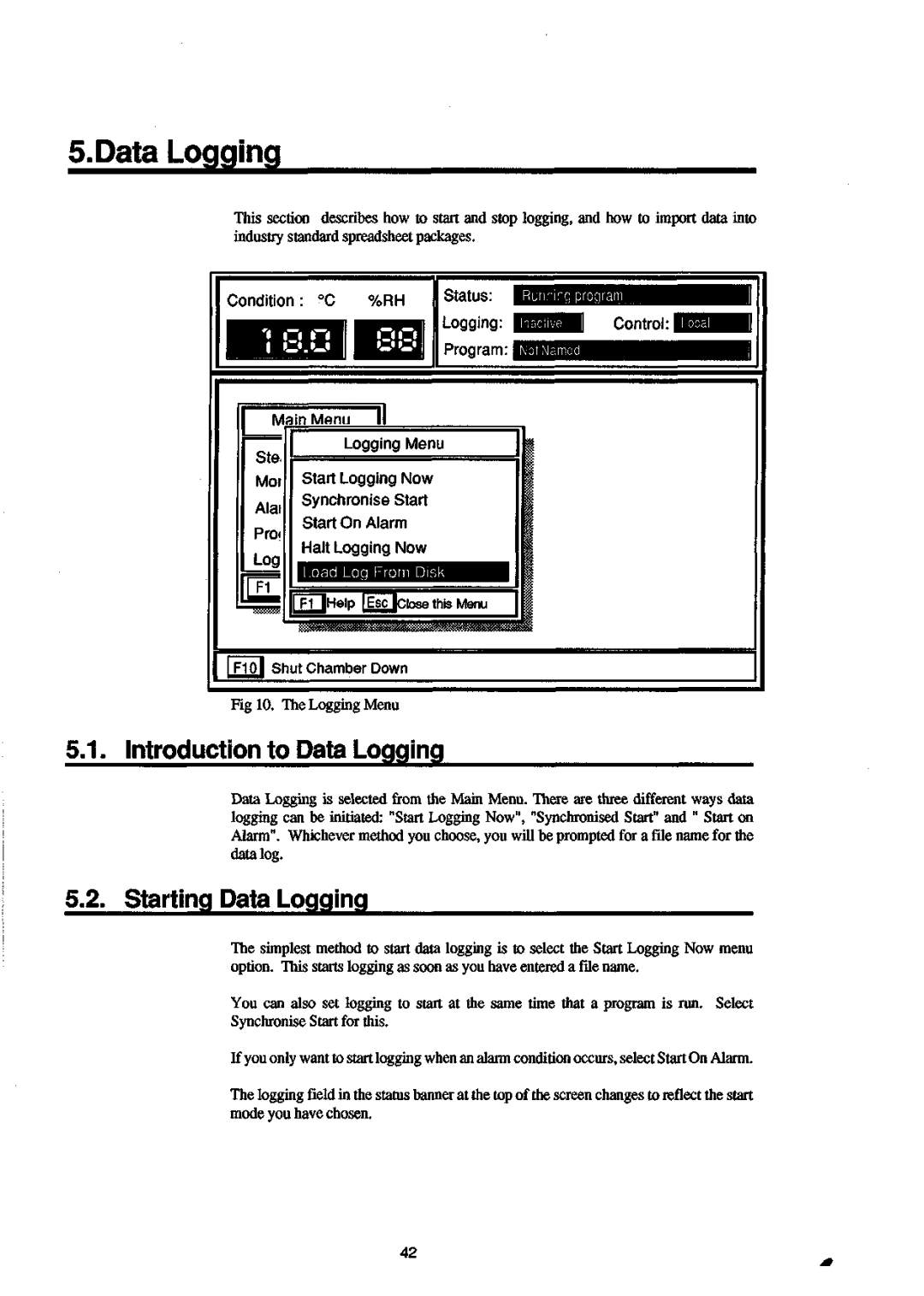 Sanyo 550 instruction manual Introduction to Data Logging, Starting Data Logging 