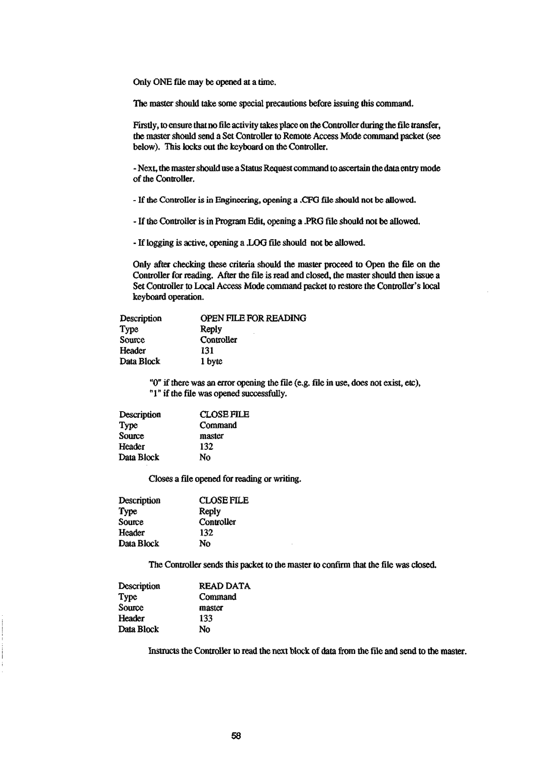 Sanyo 550 instruction manual Close File, Read Data 