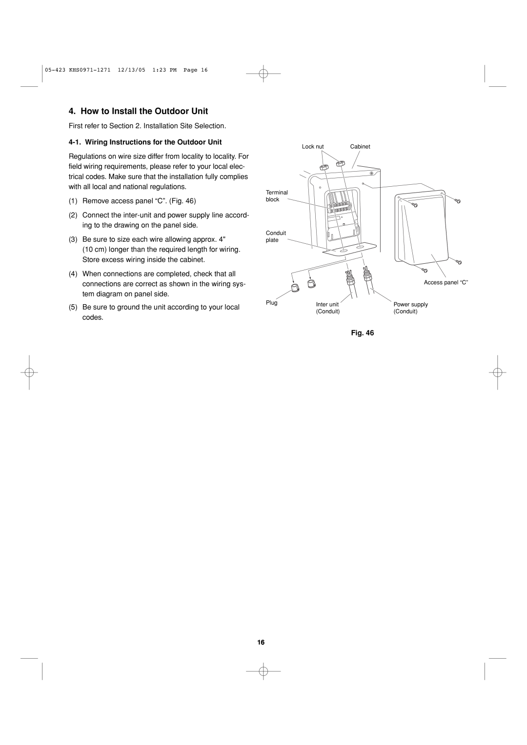 Sanyo 8.53E+13 installation instructions How to Install the Outdoor Unit, Wiring Instructions for the Outdoor Unit 