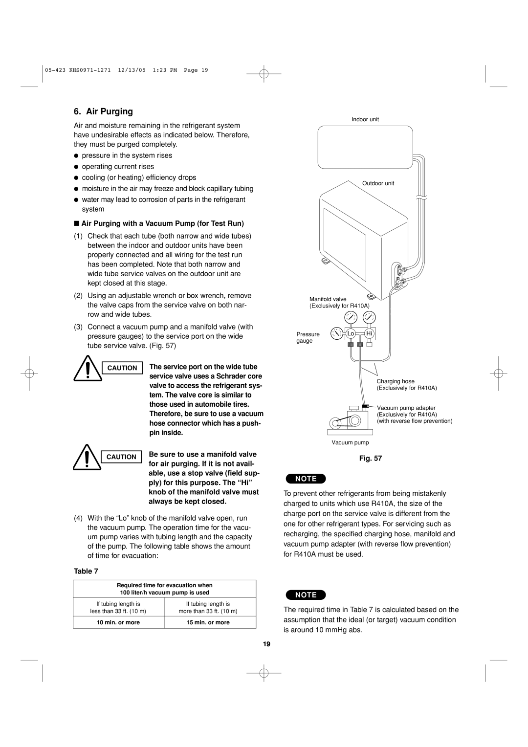 Sanyo 8.53E+13 installation instructions Air Purging 