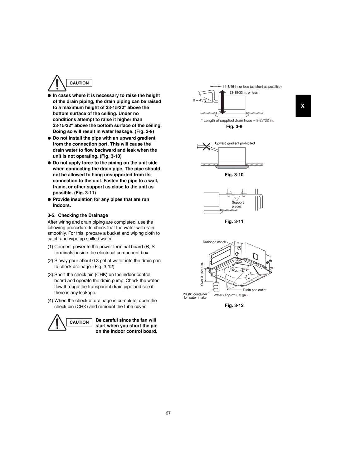 Sanyo 85464359981002 Be careful since the fan will, Start when you short the pin, On the indoor control board 