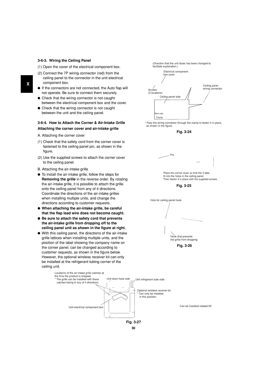 Sanyo 85464359981002 installation instructions Wiring the Ceiling Panel 