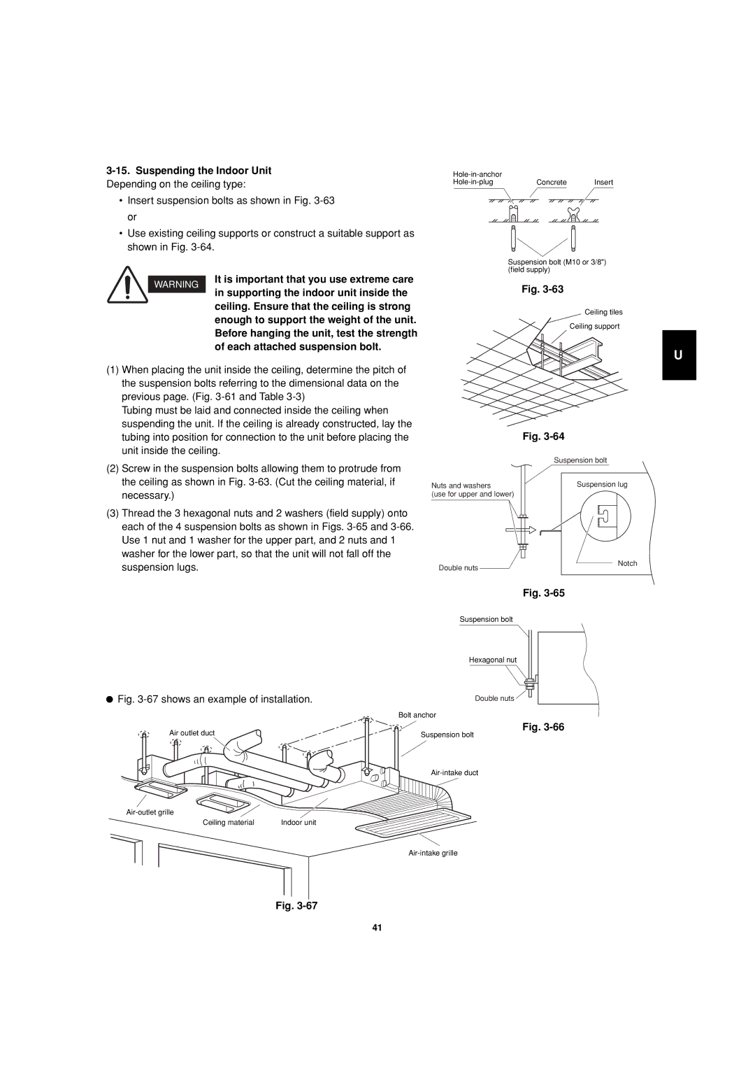 Sanyo 85464359981002 installation instructions It is important that you use extreme care, Supporting the indoor unit inside 