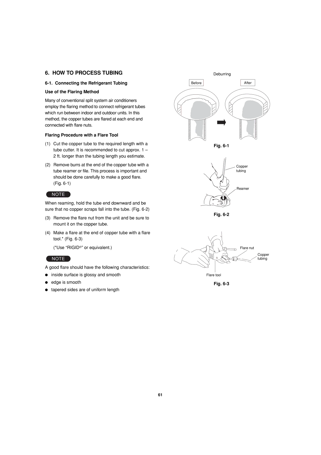 Sanyo 85464359981002 HOW to Process Tubing, Connecting the Refrigerant Tubing Use of the Flaring Method 