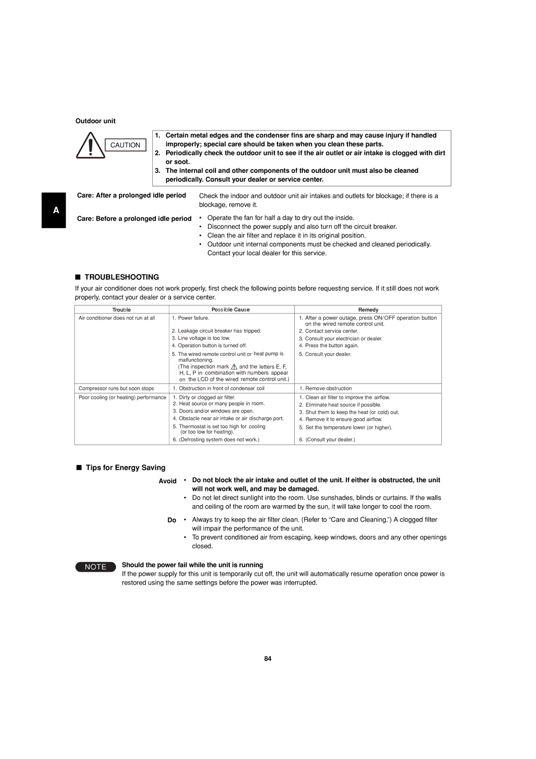 Sanyo 85464359981002 installation instructions Troubleshooting 