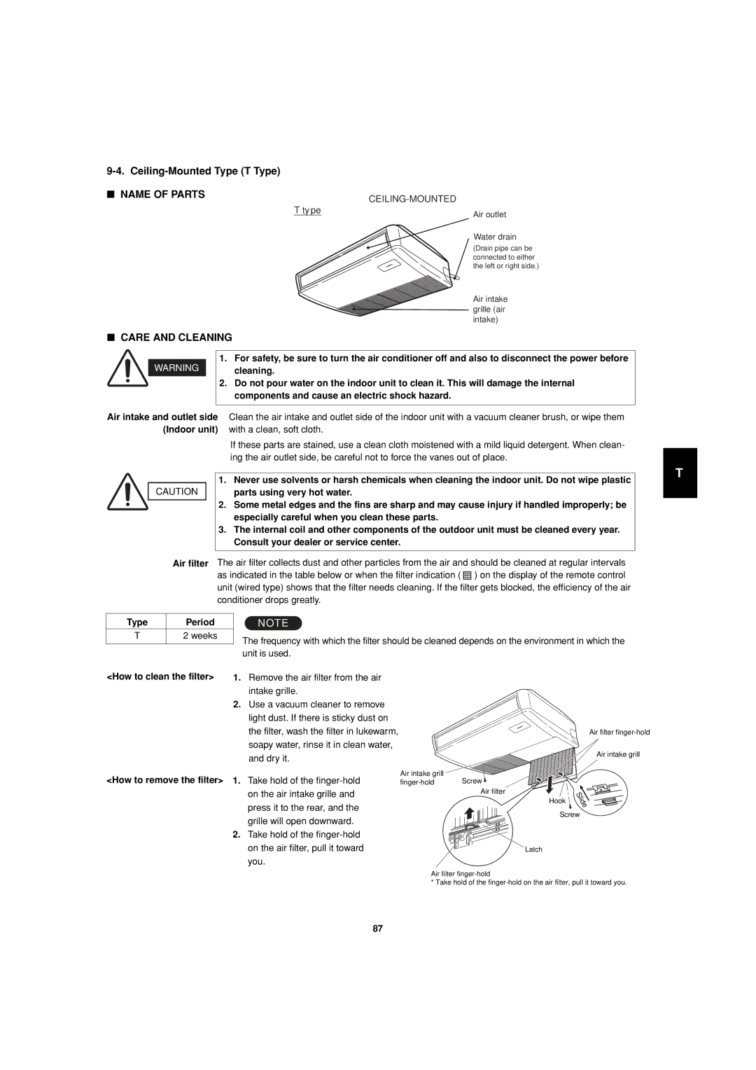 Sanyo 85464359981002 installation instructions Ceiling-Mounted, Air intake grille air intake 