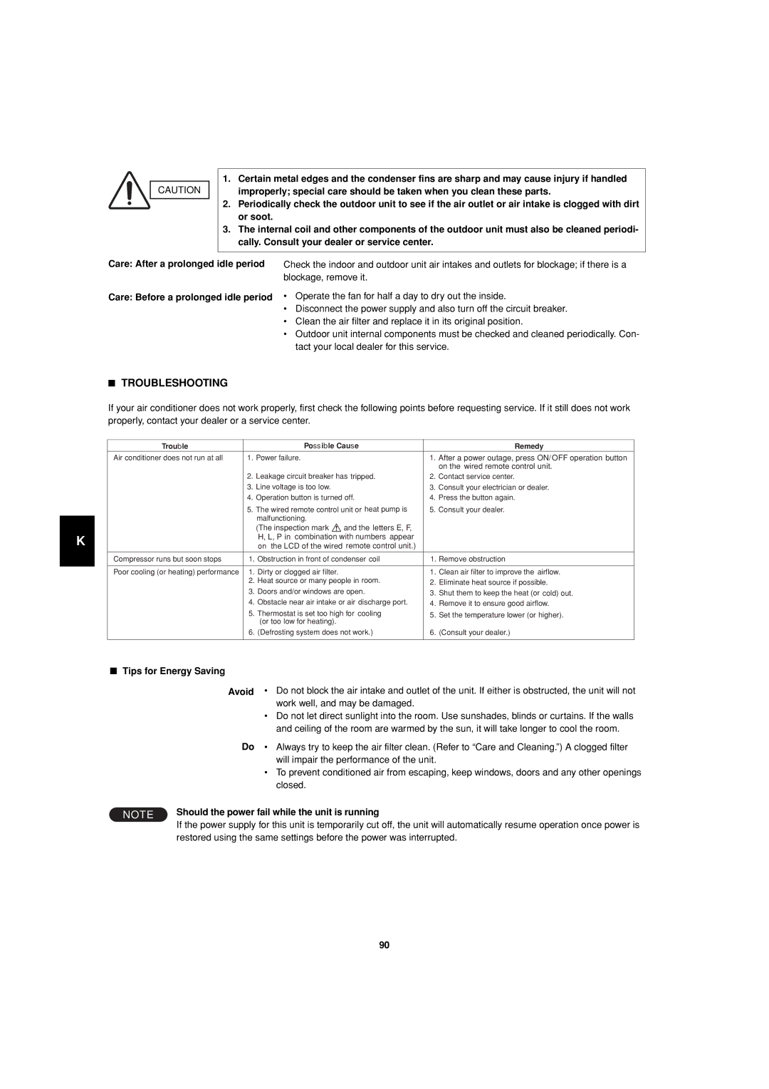 Sanyo 85464359981002 installation instructions Tips for Energy Saving 